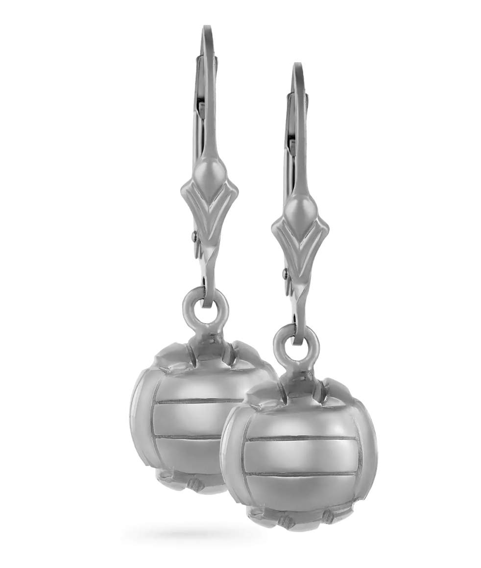 Water Polo Ball Dangle Earrings (10mm)