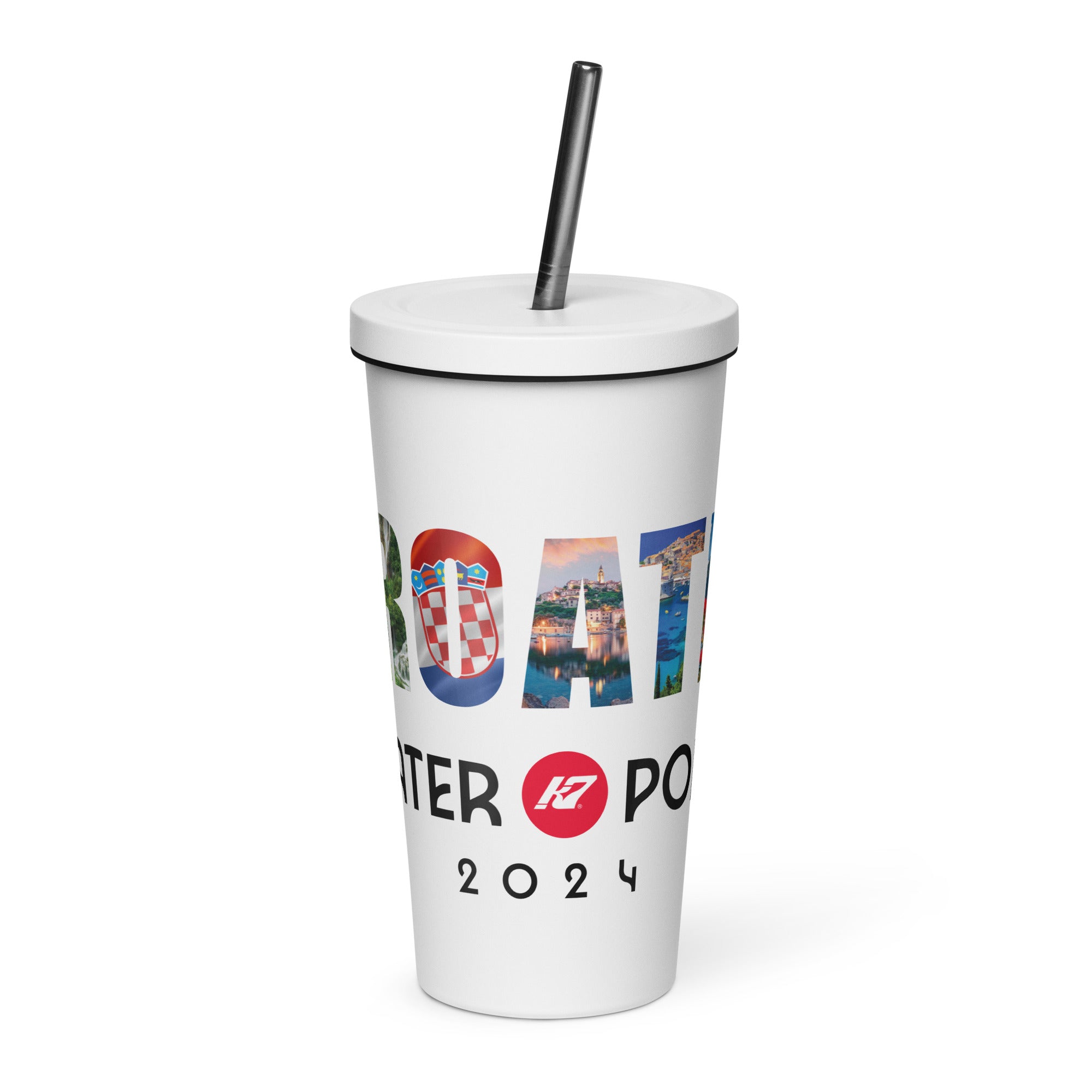 K7 Croatia 24 Insulated tumbler with a straw