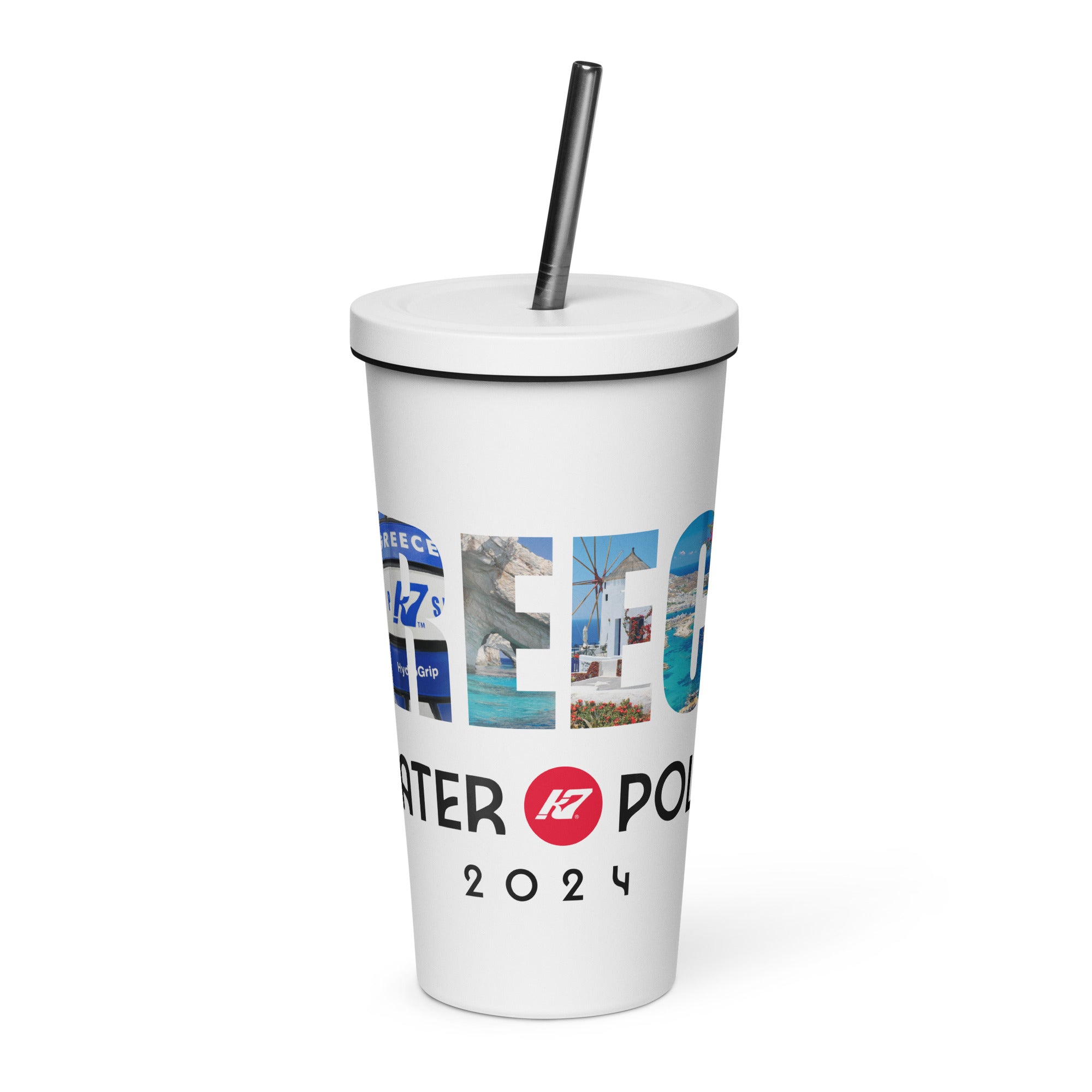 K7 Greece 24 Insulated tumbler with a straw